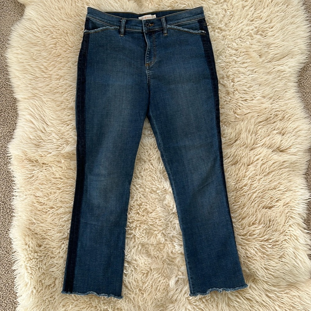 Tory Burch crop fringe jeans like new size 28